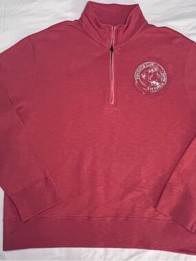 J. Crew Navigator Club Bar Harbor, Maine Coral Salmon 1/4 Zip Pullover Men’s XL